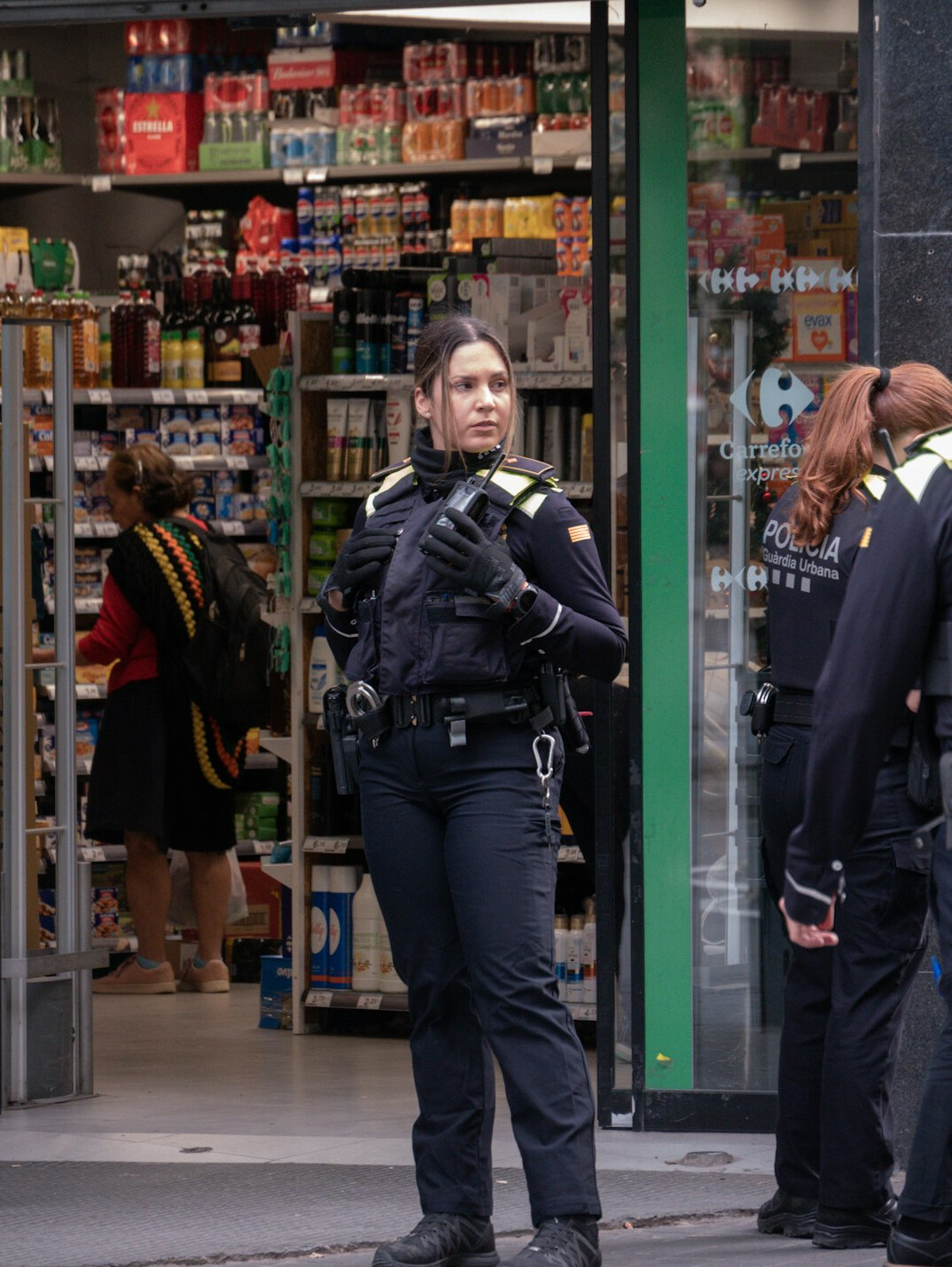 store detective chasing thief