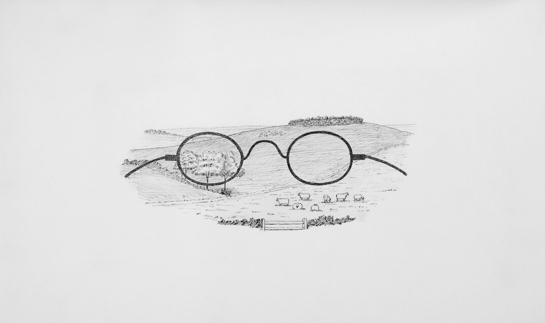 Studio portrait of a Uruguayan man in his forties with glasses