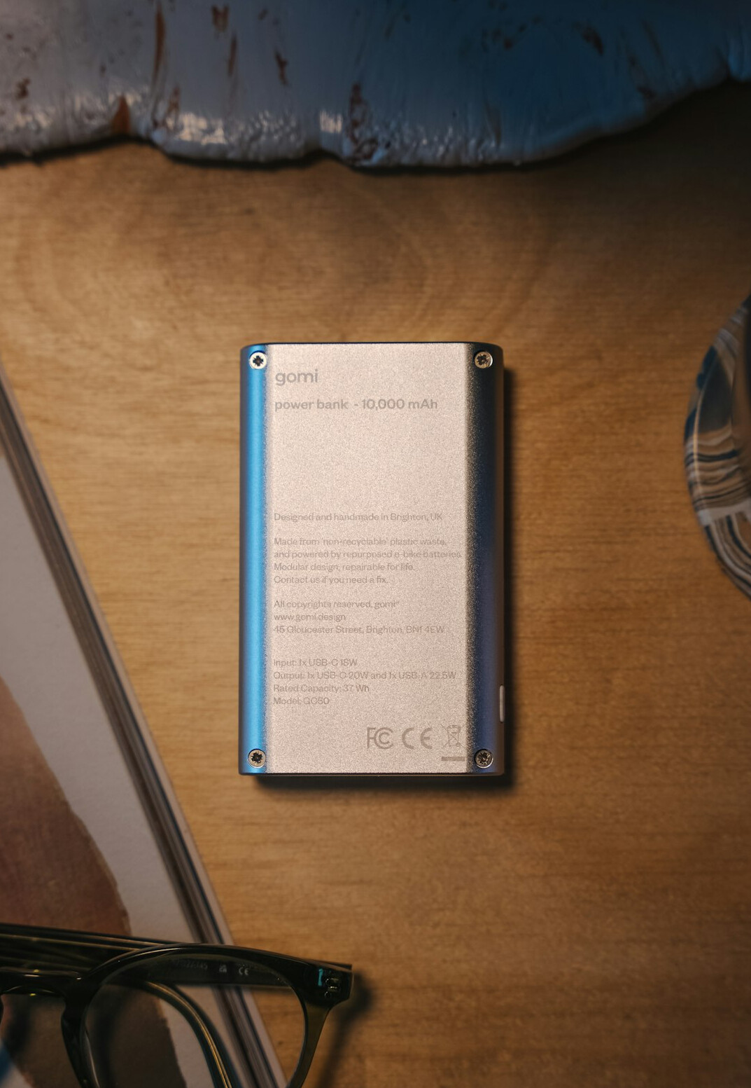 Reporter's notebook and recorder on a desk