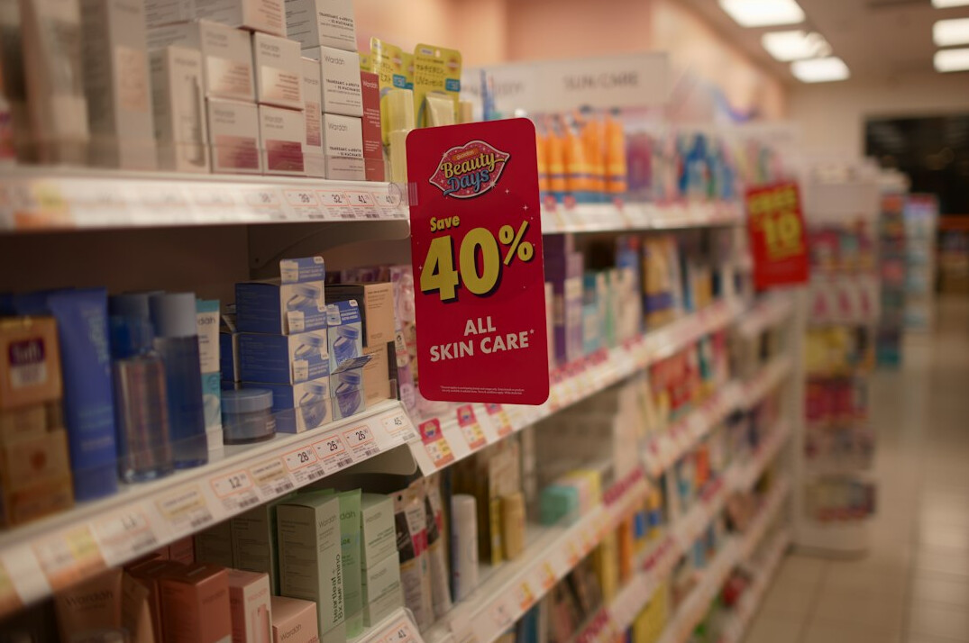 woman browsing cosmetics aisle