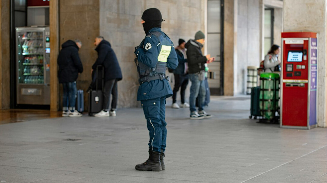 security guard checking receipt