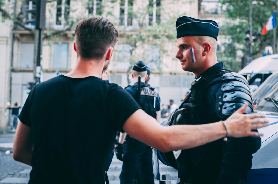 security officer confronting suspect
